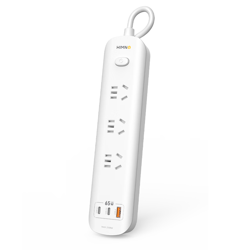 Ximino Digital Power Strip USB Multi-Port Extension Cord PD 20W/65W Socket Board Home Multifunctional Socket Master Control 3 Outlets 65W 1.5m