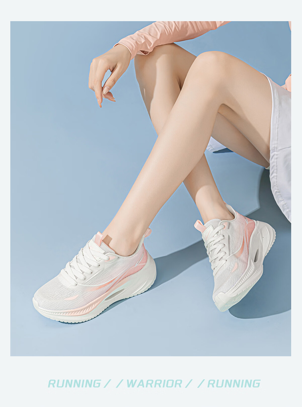 Warrior Women's Sports Shoes New Summer Thin Breathable Mesh Soft Sole Lightweight Shock Absorption Running Shoes White Pink Size 39 15