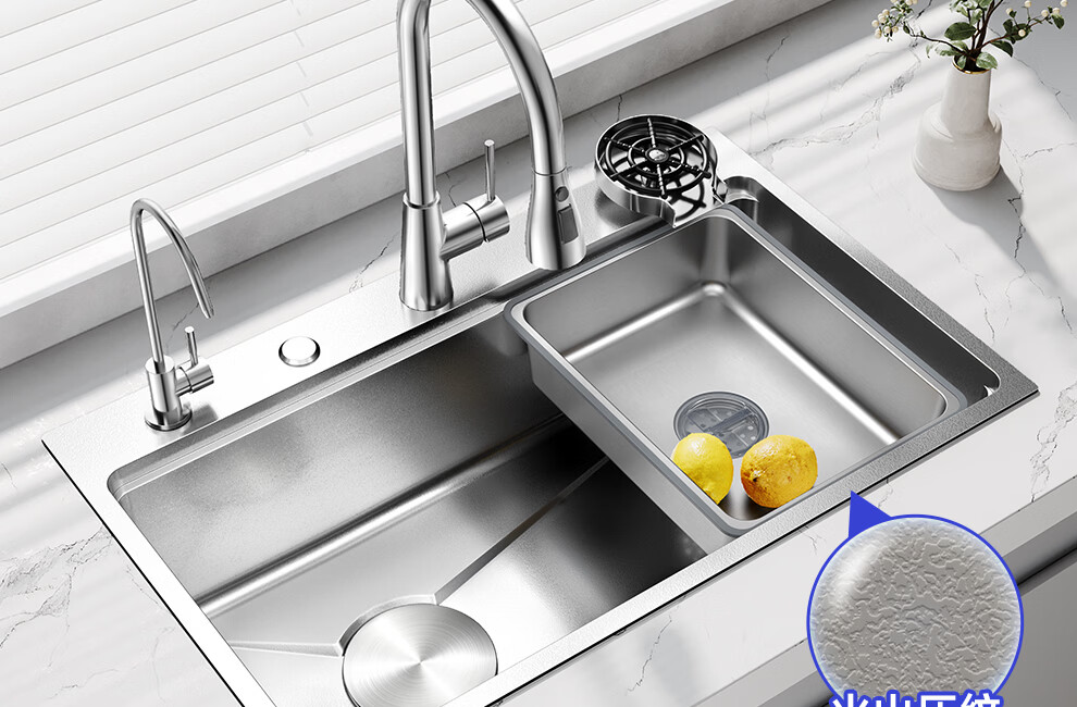 Arrow 3MM Deepened Thickened Scratch-Resistant Kitchen Sink Large Single Bowl 304 Stainless Steel Coating-Free Handmade Dishwashing Basin 4
