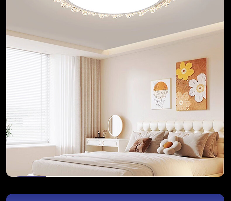 AUX American Pure Eye Protection AI Voice Smart Living Room Ceiling Light LED Main Light Luxury Crystal Modern Minimalist 39