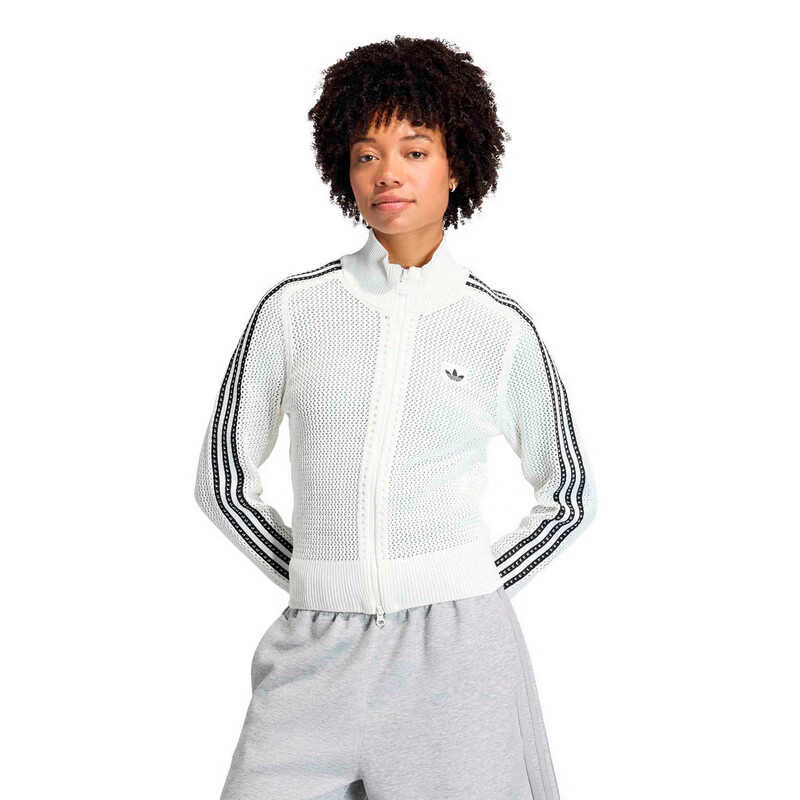 Adidas Originals Women's CROCHET TT Knit Jacket KC6496 White XL 1