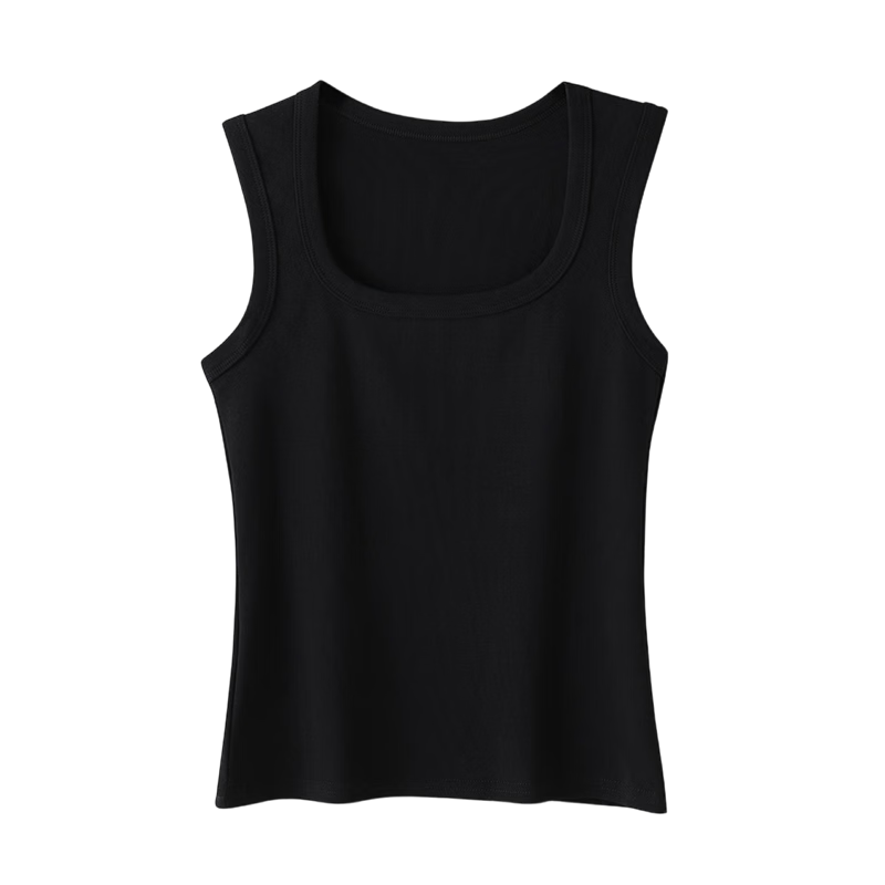 GUJIN 7A Antibacterial Long-Staple Cotton Side Coverage Camisole Women Versatile Wide Strap Square Neck Base Layer Top Hy
