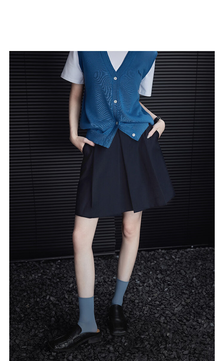 Demana Wide Pleats Craft Spring College Style Wardrobe Essential Petite Loose Pleated Skirt for Women 11
