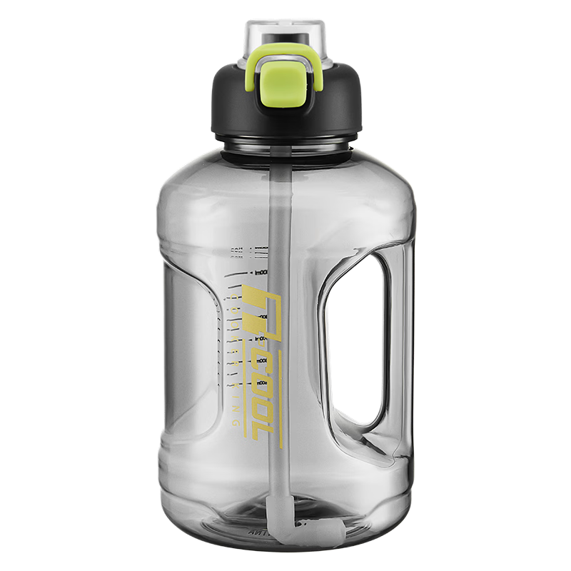 COOKER KING Sports Water Bottle, Large Capacity Tumbler, Plastic Water Jug, Black, 1600ml