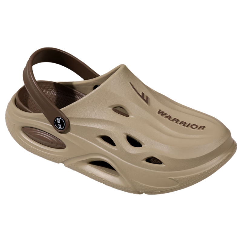 Warrior Official Men's Slippers 2026 Summer Outdoor Sandals Men's Outdoor Clogs Khaki Brown Size 44