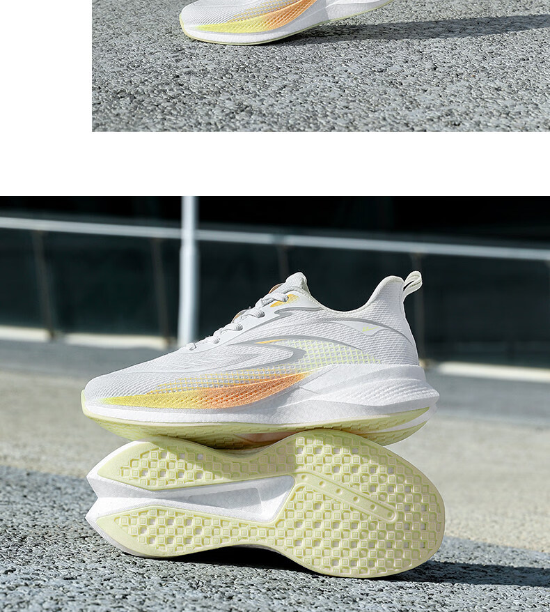 Warrior Men's Sports Shoes 2026 Summer New Breathable Casual Running Shoes for Men 5593 White Yellow Orange Size 39 35