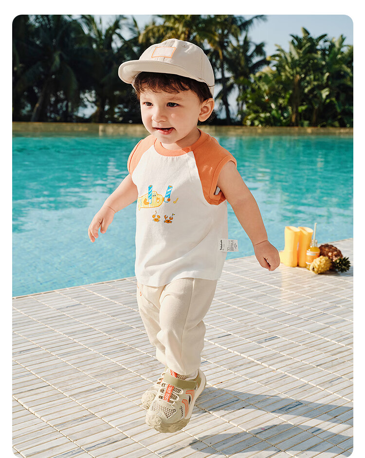 Balabala Baby Sleeveless T-Shirt Vest Girls Boys Infant Clothing 2026 New Summer Cotton Soft Top 40