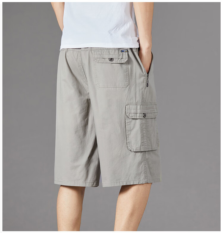 RED DRAGONFLY Men's Summer Fashion Simple Cotton Comfortable Breathable Versatile Seven-Point Sports Cargo Shorts 34