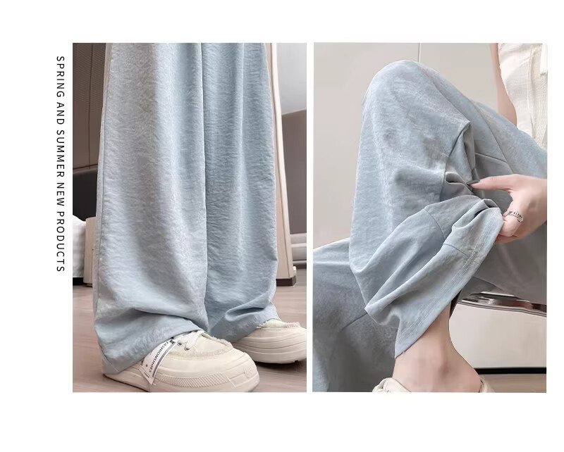 Xiang Yi Lover [JD Direct Purchase] Women's Casual Pants Summer Thin New Straight-leg Milk Fabric High Waist Draped Wide-leg Pants 12