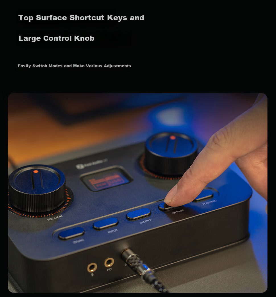 FOSI AUDIO K7 High-End DAC Headphone Amplifier External Sound Card for PC Gaming Audio Decoder Black 11