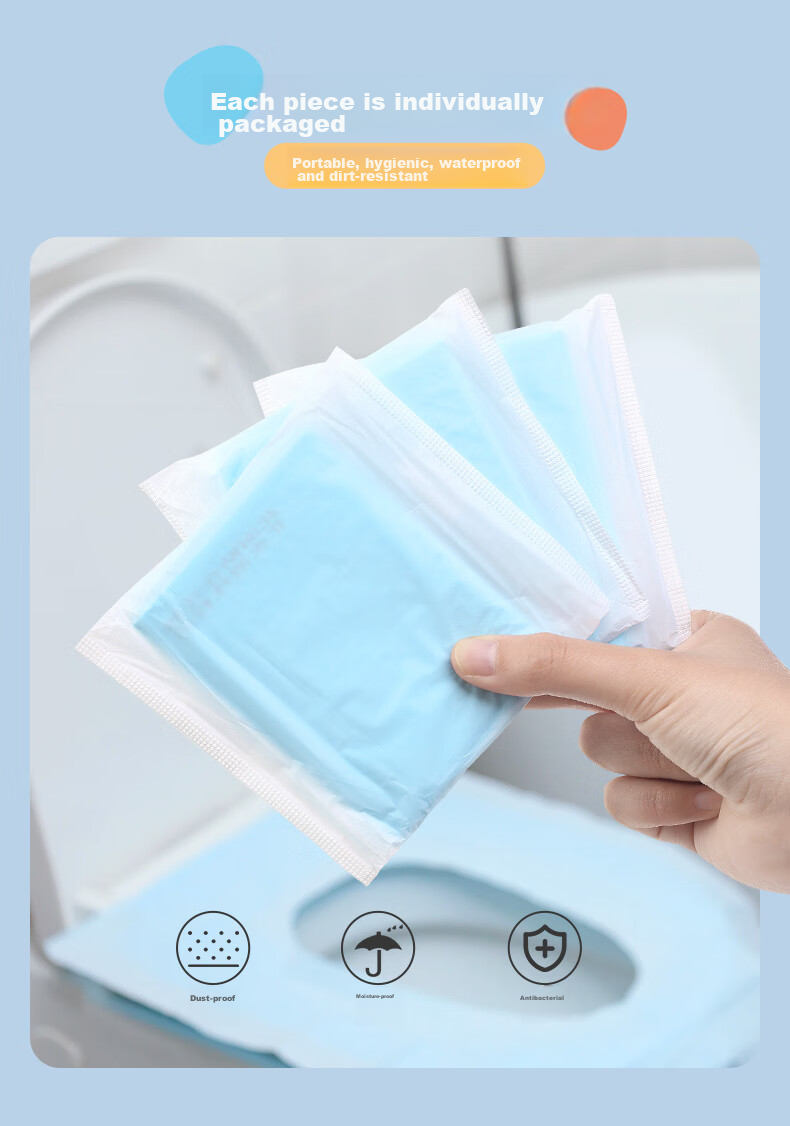 Grace Disposable Toilet Seat Covers, Waterproof, Individually Wrapped, PE Material, 30 Pieces 16