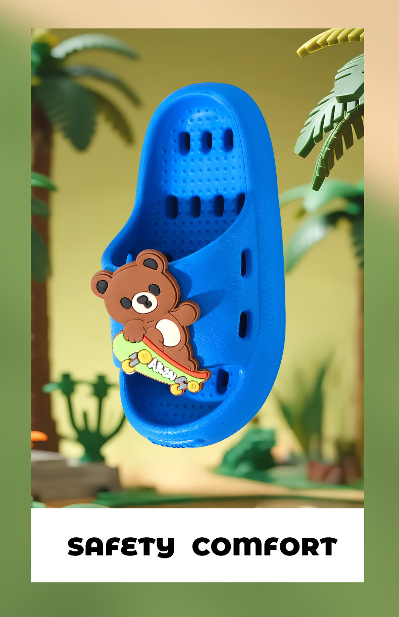 She Enjoy Cartoon Style Indoor Bathroom Water Drainage Slippers for Kids and Adults 5