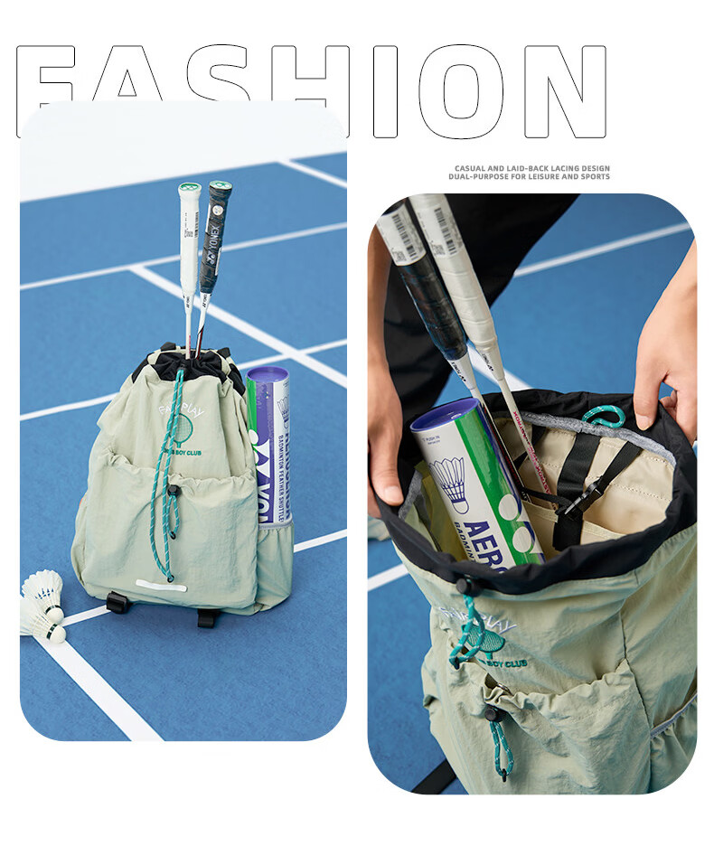 40,000km Lightweight Badminton Bag Women's Outdoor Bag Tennis Racket Bag Men's Backpack Hiking Cycling Sports Swimming Double Shoulder Backpack 4