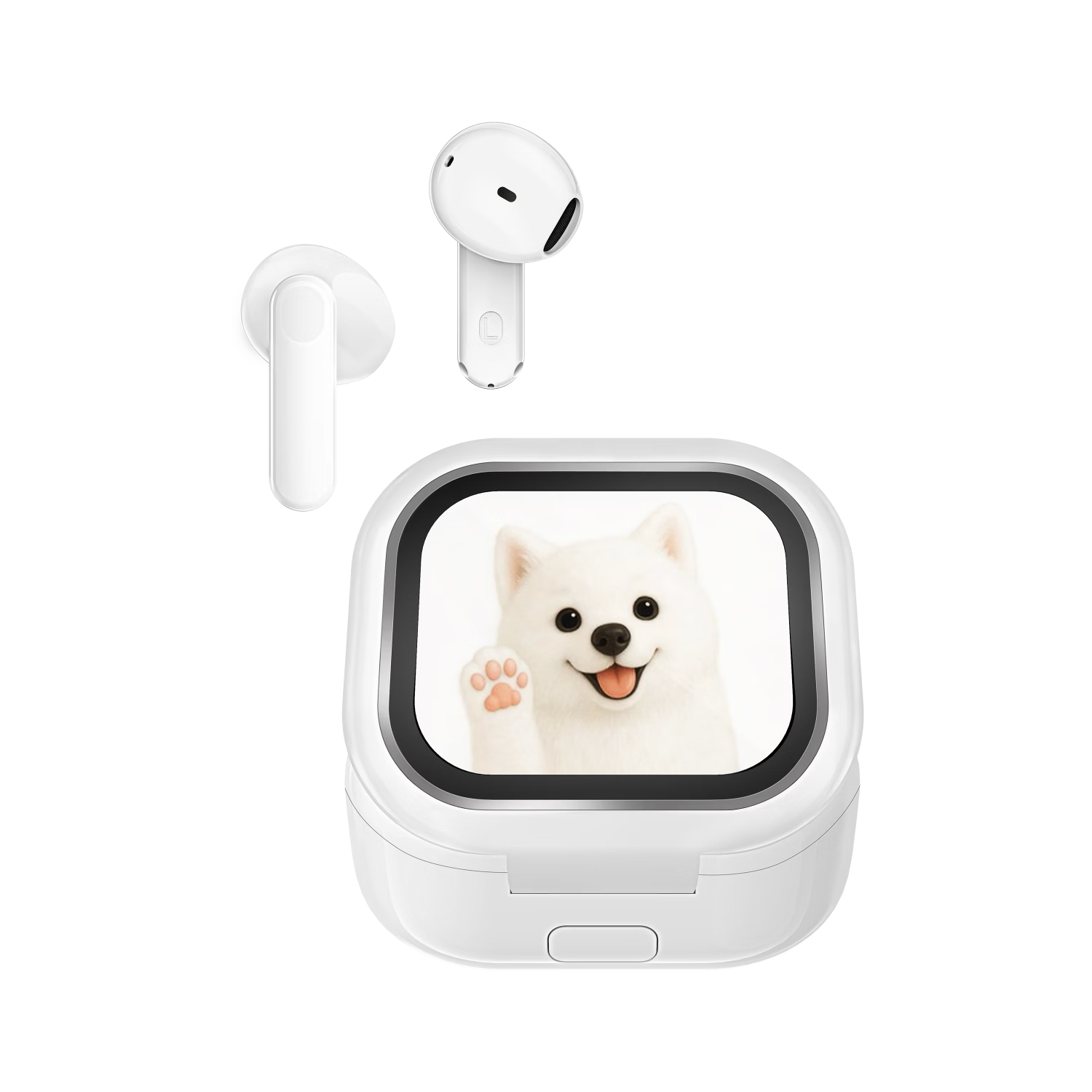 HONOR Selected GEG Smart Screen Bluetooth Earphones [National Subsidy] Electronic Pet Touch Interaction Long Battery Life High-Quality Noise Reduction Compatible with HONOR Huawei Phones Snow White Po