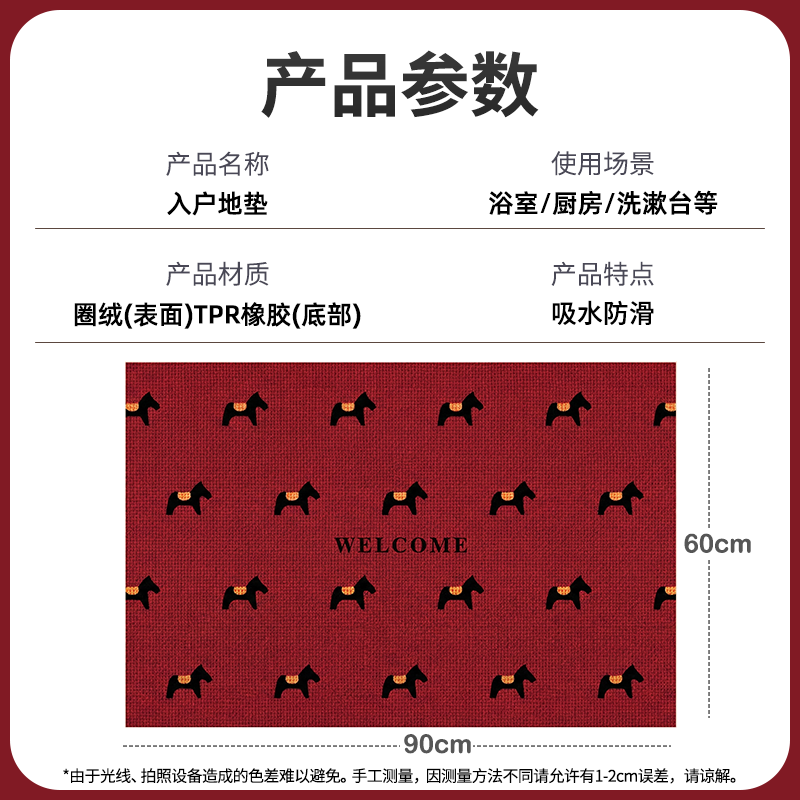 Hakkai Bird New Entry Door Mat Non-Slip Cuttable Home Entrance Carpet Floor Mat 4