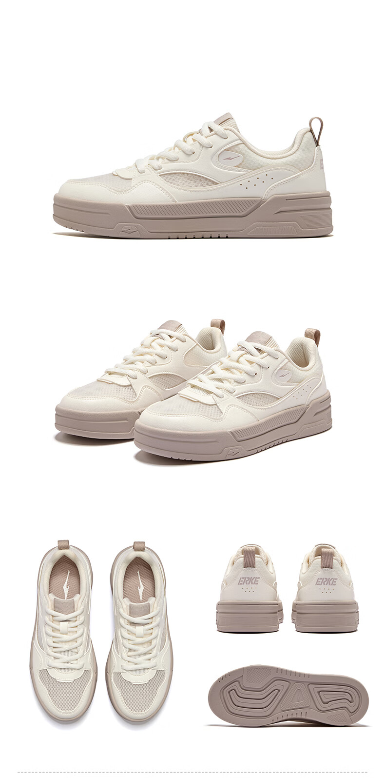 ERKE Women's Sneakers 2026 Summer New Comfortable Breathable Thick Sole Height Increasing Casual Sports Shoes | Banxia 4 12