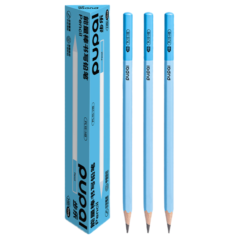 Deli 10-Pack HB Writing Pencils with 3.2mm Thick Graphite Core, Hexagonal Barrel, Blue, Student Writing and Practice Pencils, School Stationery