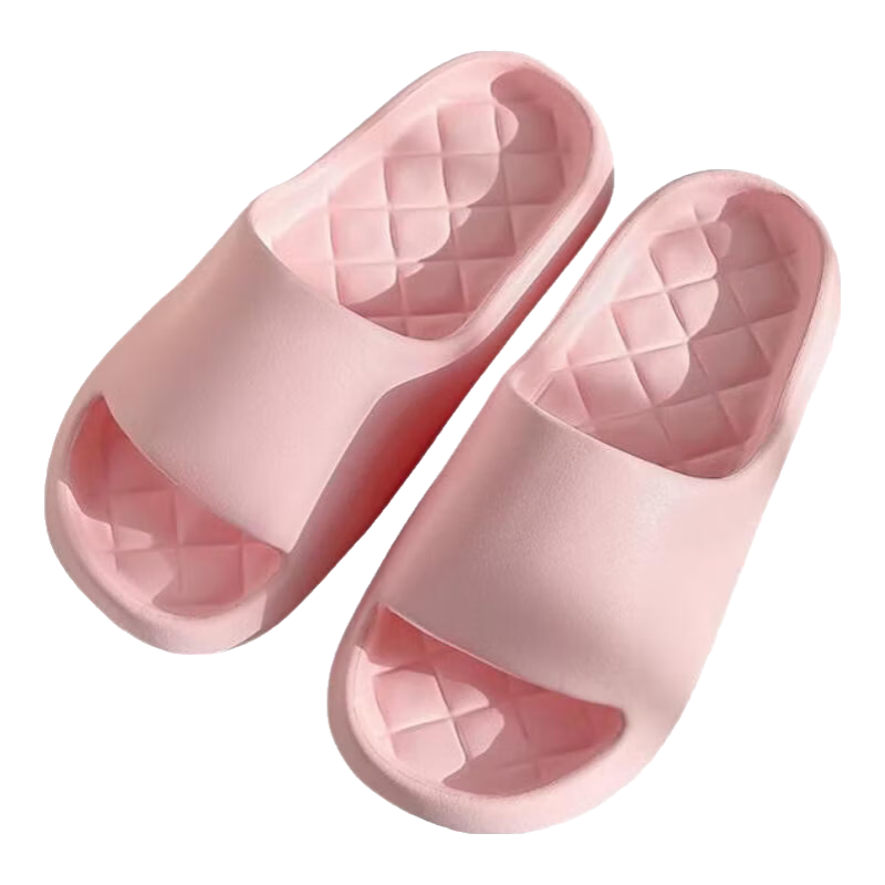 ABFE Women's Summer Indoor Home Bathroom Slippers Silent Non-Slip Soft Sole Men's Pink Size 40-41