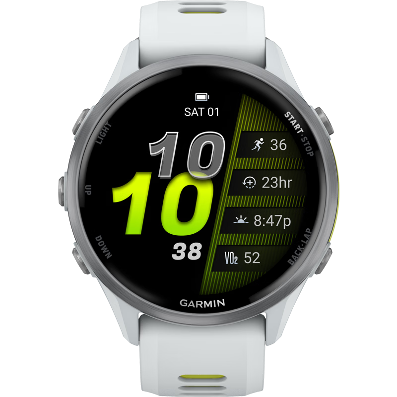 GARMIN Forerunner970 Flagship Triathlon Outdoor Sports Watch with ECG Heart Rate Running Watch - Moonlight White 47mm