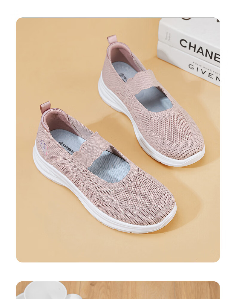 Warrior Women's Walking Shoes 2026 Summer New Breathable Mesh Soft Lightweight Elderly Shoes Pink Size 38 16
