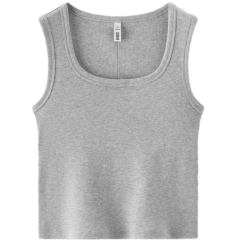 Semir Women's Summer Sleeveless Crop U-Neck Solid Color Cooling Slim Fit Inner Top 2026 Style Versatile Shirt 109326102003
