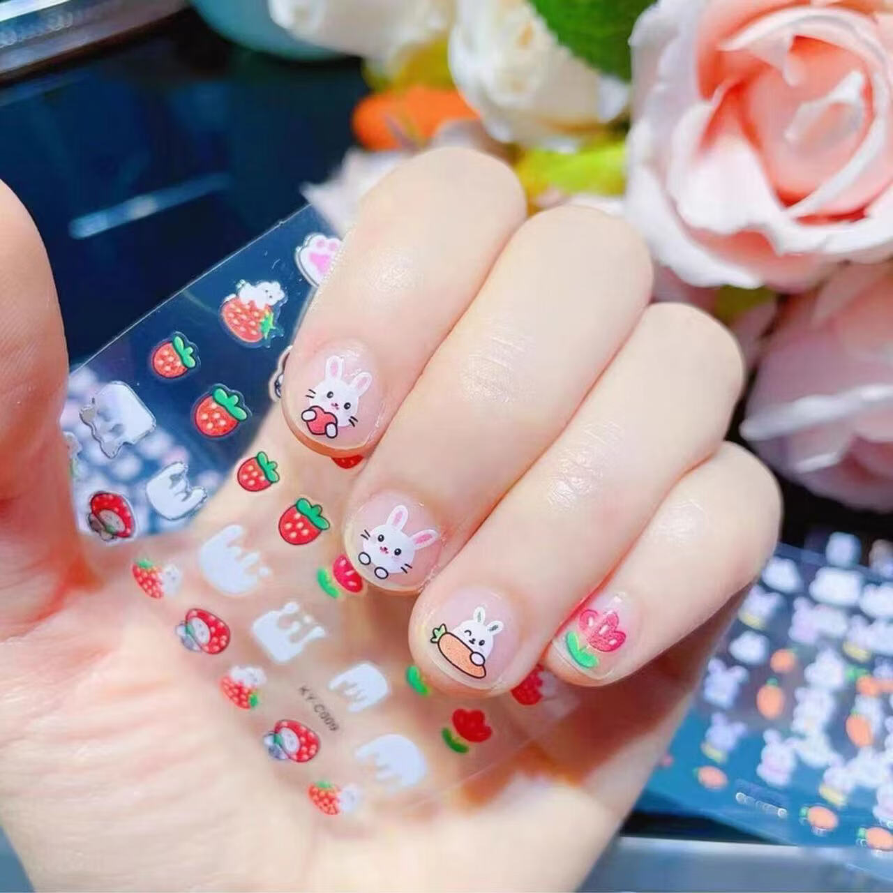 Mili Children's Night Glow Nail Stickers Non-Toxic Waterproof Girls Nail Art 3-6 Years Old Preschool Educational Toy 5
