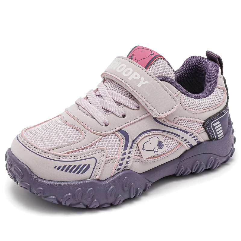 SNOOPY Spring and Autumn Kids Sports Shoes Boys School Casual Lightweight Running Shoes Girls Leisure Shoes 0008 Pink Size 27