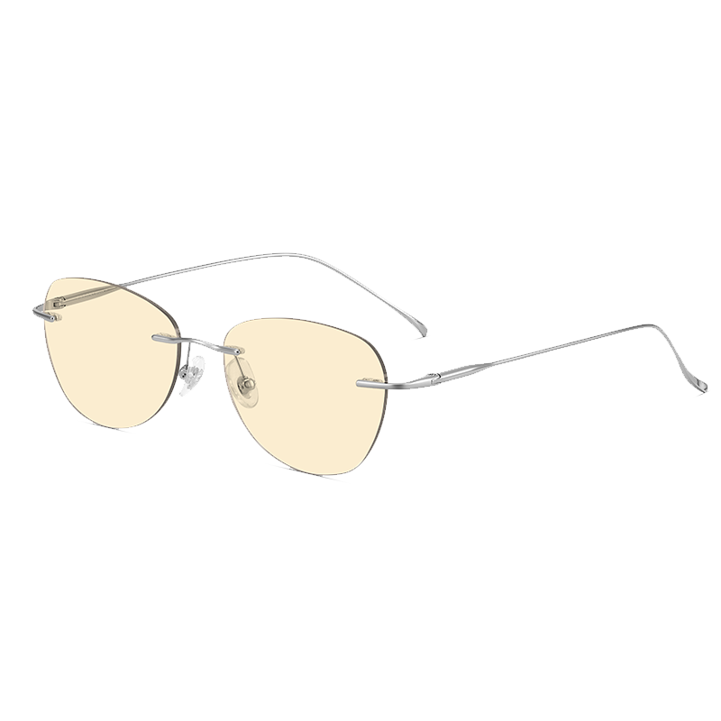 CAPONI Frameless Titanium Night Vision Sunglasses Women Photochromic Day and Night Dual-Use UV Protection Driving Sunglasses Men