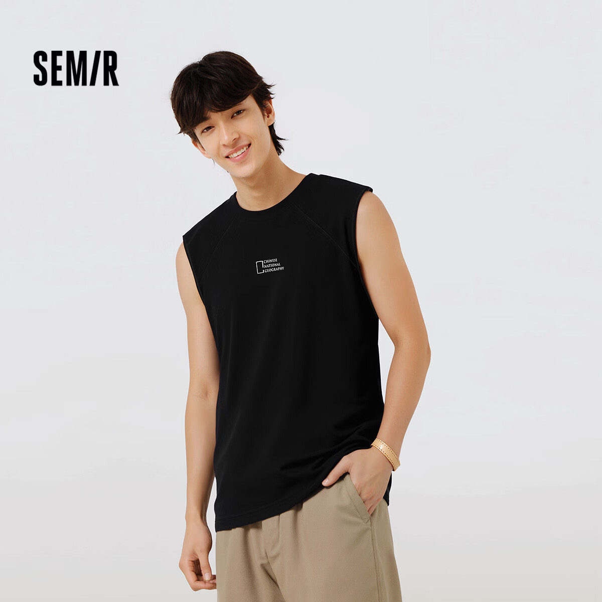Semir Geography Series Collaboration Men's Summer Moisture-Wicking Quick-Dry Loose Knit Fashion Vest 101325102102