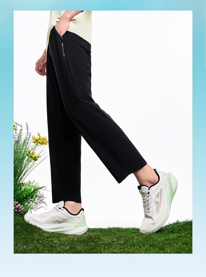 ERKE Knitted Capri Pants, Summer Ice-Cool Sun Protection Trousers, Straight-Leg Outdoor Casual Pants for Men, UPF50+ Versatile Sports Long Pants 8