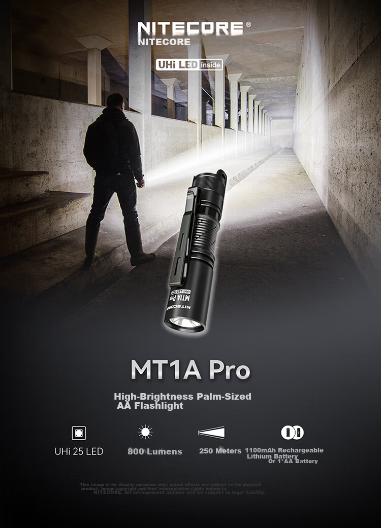 NITECORE MT1A Pro Outdoor Small Portable Rechargeable Flashlight with Replaceable Battery 1
