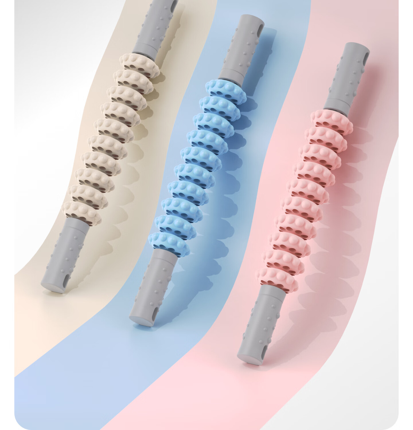 Keep Wolf Tooth Massage Roller, Calf Muscle Fascia Relaxation Deep Traction Full Body Massager, Pink 19