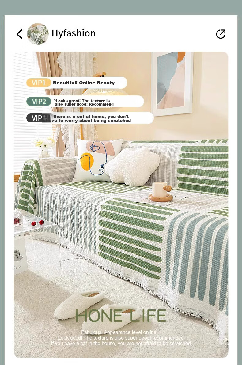 AVIVI Sofa Cover, All-Season Slipcover, Seat Cushion, Non-Slip Cover, Full Wrap Blanket, 180*230, Four Seasons Trai 3