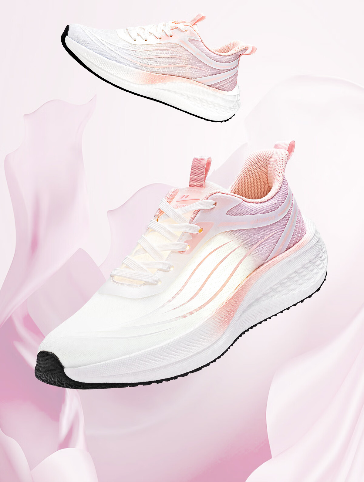 Warrior Women's Sports Shoes New Spring Mesh Breathable Thick Sole Cushioning Height Increasing Running Shoes White Pink Size 37 2