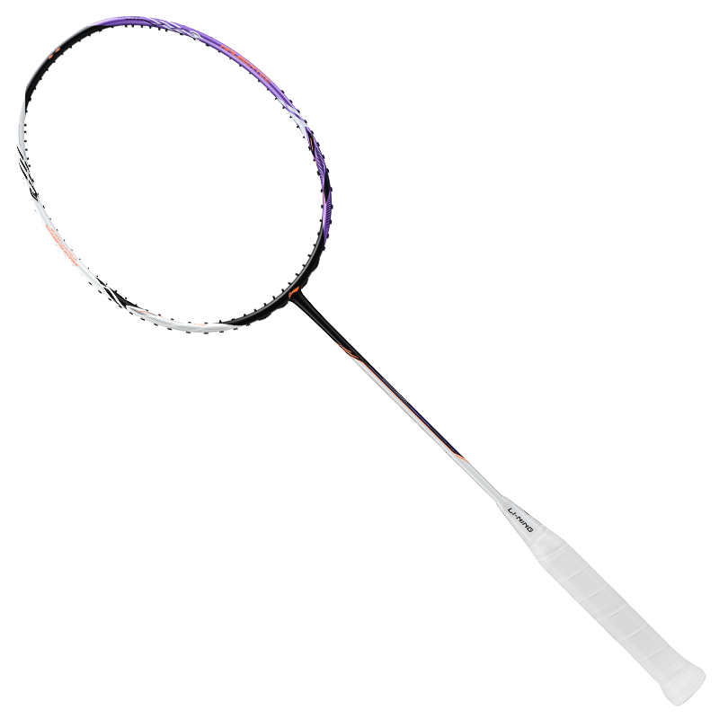 Li-Ning Badminton Racket Zhanji 5000, Pearl White Zirconium Purple, Full Carbon, All-Round Control, Single Racket, Empty Racket, 3U
