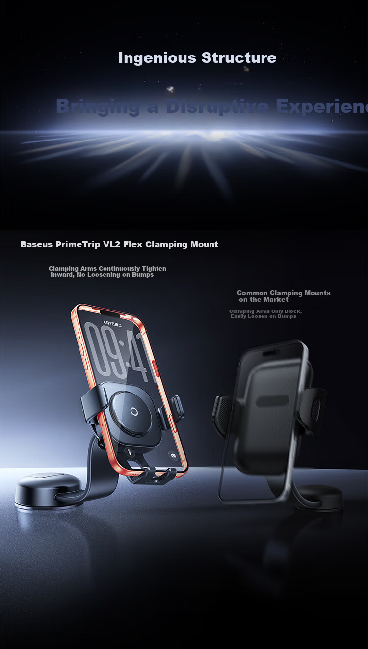 Baseus Fully Automatic Car Phone Holder Universal Dashboard Suction Mount for Navigation 2026 New Model 3