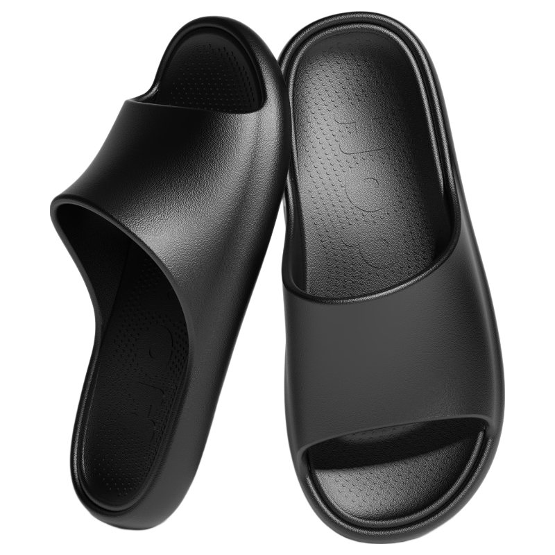 HIPANDA Non-Slip Soft Sole Slippers Durable Couple Home Bathroom Indoor Shower Slippers Dark Night Black Size 40-41