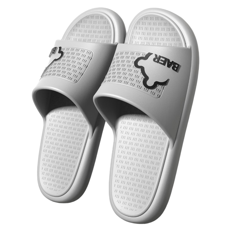 CXOCSI Women's EVA Soft Sole Indoor Silent Home Cloud Feel Shower Non-Slip Slippers Gray Size 44-45