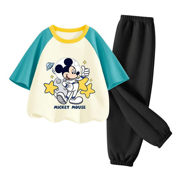 Disney Kids Sportswear 2026 Summer New Comfortable Cotton Girls Short Sleeve T-Shirt Loose Boys Summer Outfit