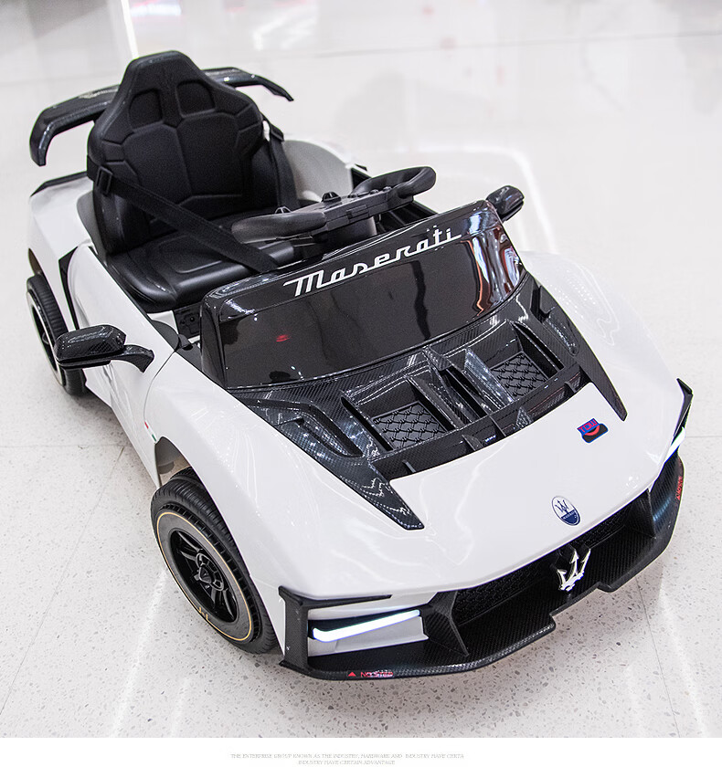BeRica Maserati Licensed Kids Electric Ride-On Car Remote Control Four-Wheel Toy Vehicle for Toddlers Pink 12