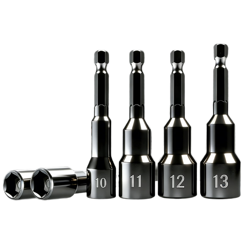 Chugong Electric Wrench Deep Socket Bit Set Strong Magnetic Tapping Drill Hex Long Air Screwdriver 6-Piece Set
