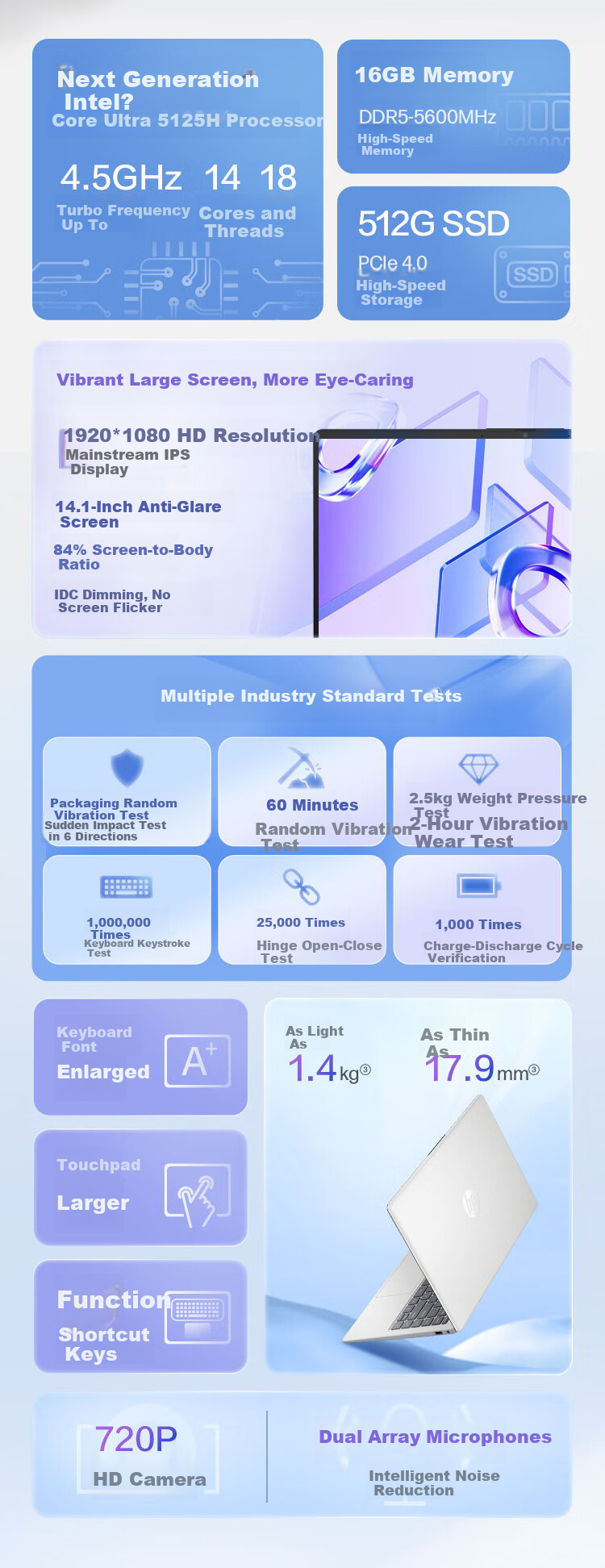 HP StarBook 14 2026 14-inch Lightweight Laptop (Core i7 240H, 16GB RAM, 512GB SSD, 100% sRGB, AI) Silver [National Subsidy] 2