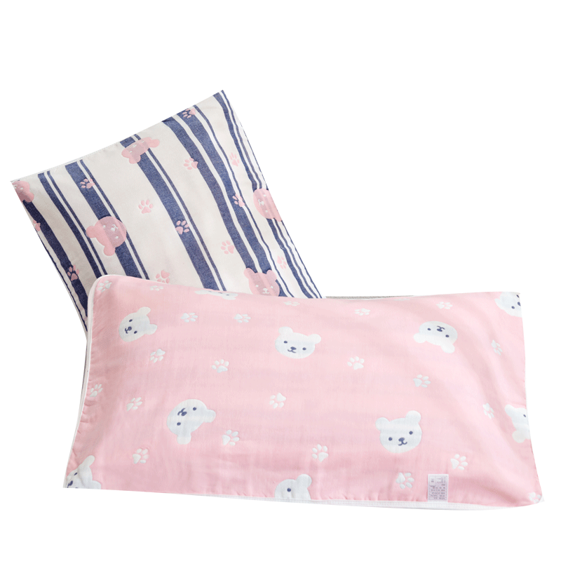 Hodo Cotton Six-Layer Gauze Pillowcase Extra Large Thickened Moisture-Absorbent Breathable Pure Cotton Pillowcase 50*80 Pair Sweet