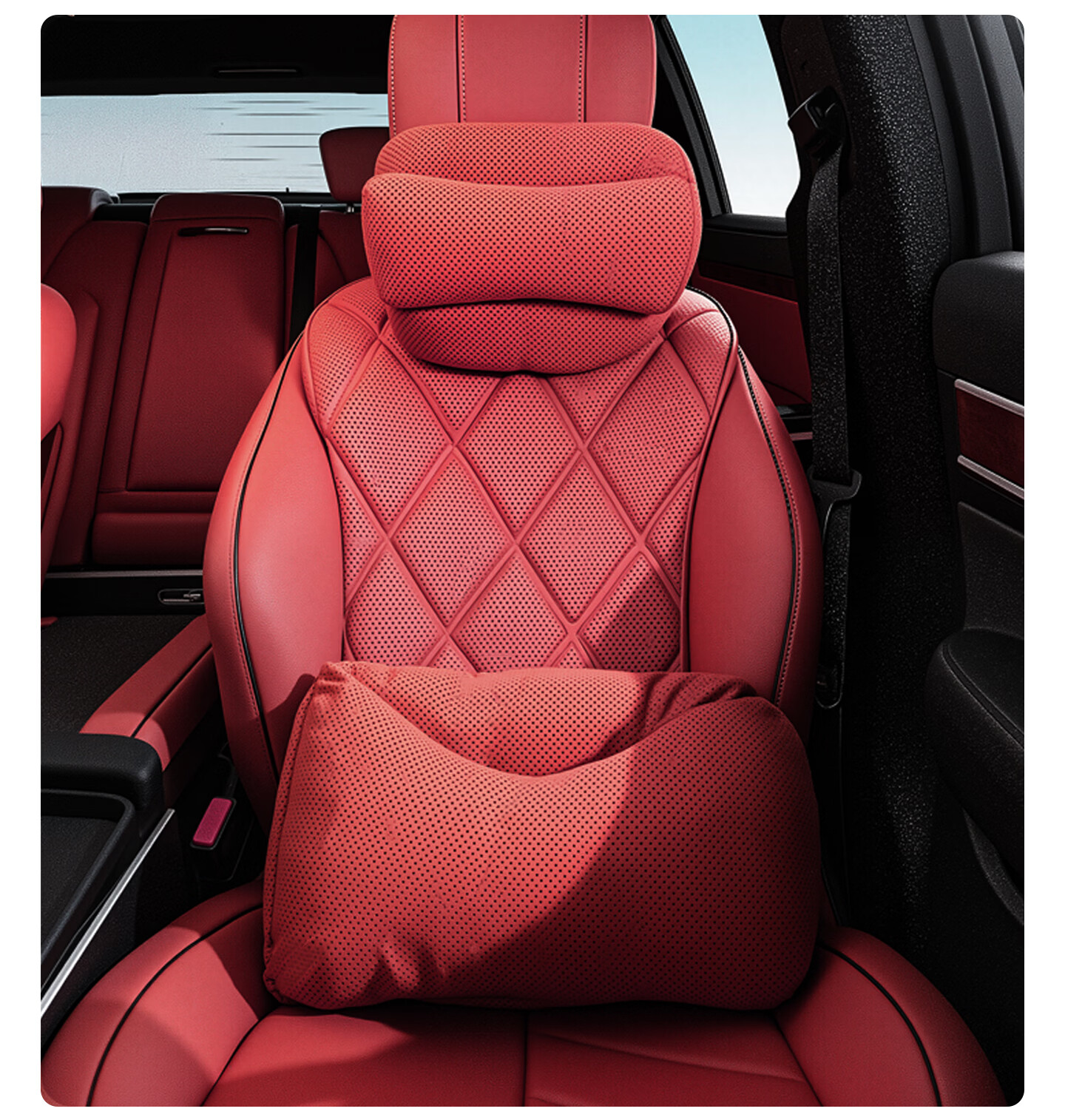 MINISO Car Headrest Neck Pillow Lumbar Support Cushion Office Nap Pillow Ideal for Car Use 27