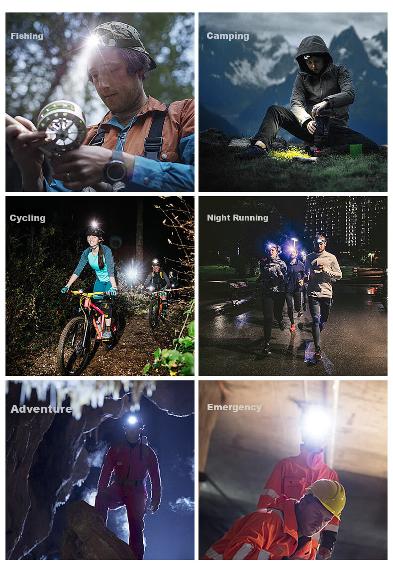 LEM Headlamp Fishing Dedicated High Brightness Rechargeable Long-lasting Outdoor Mountaineering Night Fishing Head-worn Light 15