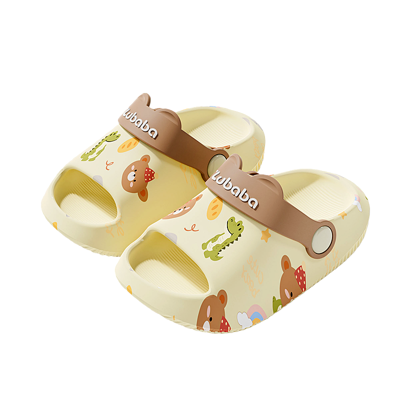 Pig Daddy Kids Clog Shoes Boys Summer Indoor Home Bath Non-Slip Girls Toddler Outdoor Sandals Yellow Size 13