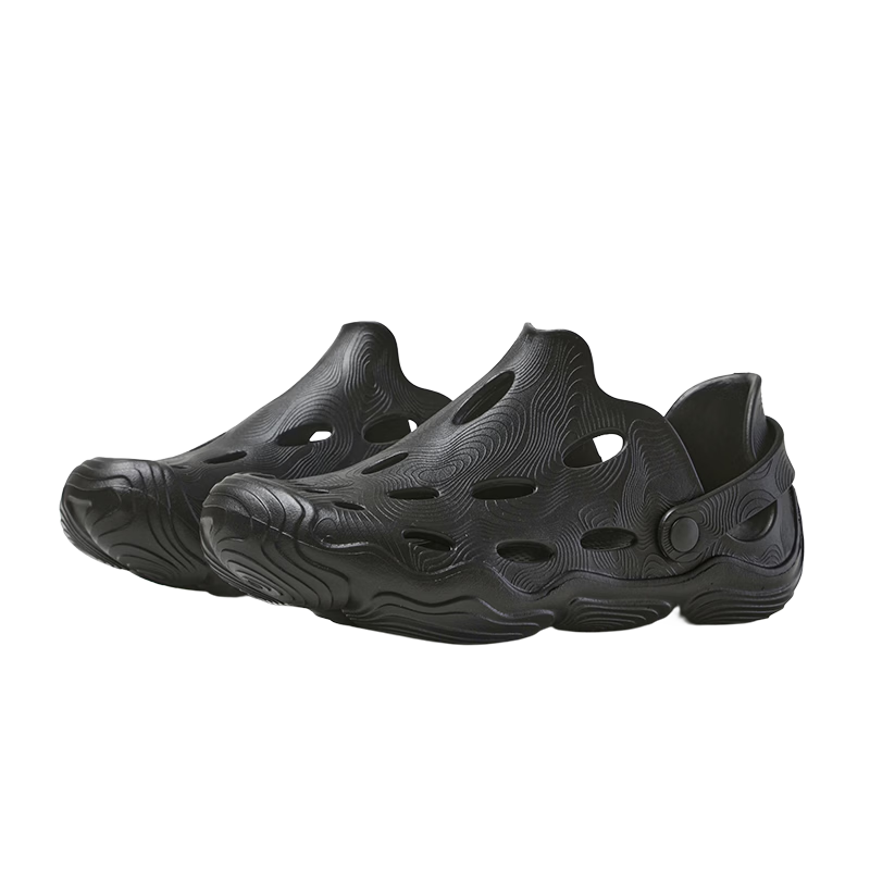 JD Jingzao Contour Hole Sandals Summer Slippers Men's Non-Slip Outdoor Creek Walking Night Black Size 41