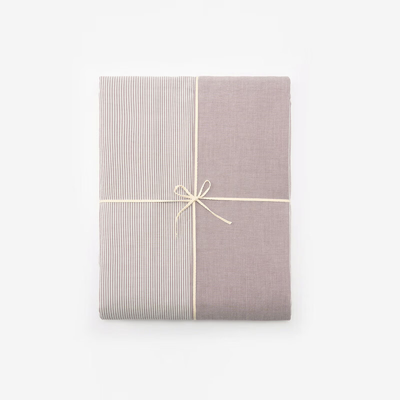 MUJI Washed Cotton Duvet Cover Smoked Purple Ă Smoked Purple Stripes Single 150Ă200cm
