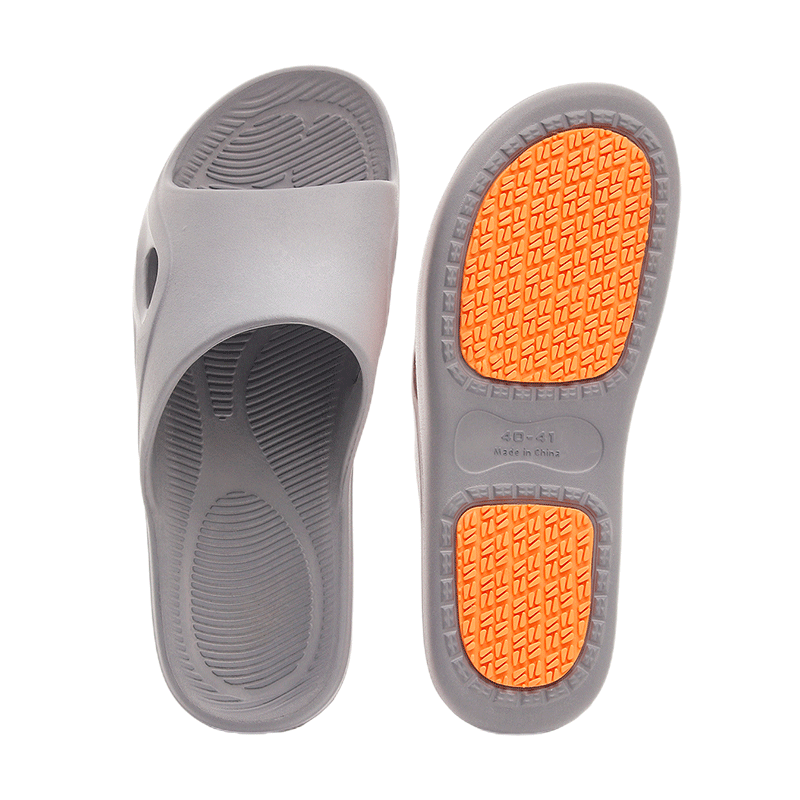 Aphrodite Elderly Non-Slip Slippers Men's Indoor Home Bathroom Shower Pregnant Women Summer Cool Slippers Gray Size 40-41