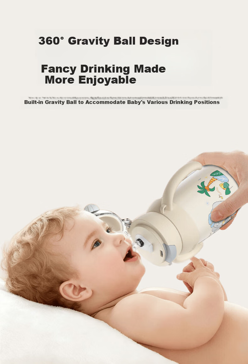 Ipoosi Infant Insulated Baby Bottle Thermos Cup Toddler Straw Cup Sippy Cup for 1-3 Years Old Children 13
